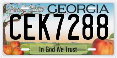 GA license plate CEK7288