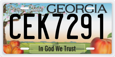 GA license plate CEK7291