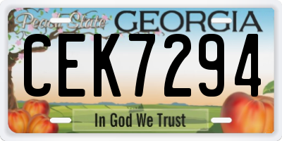 GA license plate CEK7294