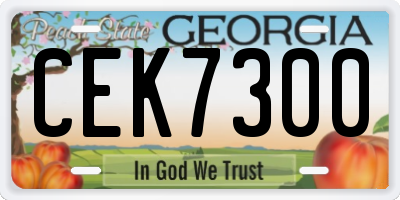 GA license plate CEK7300