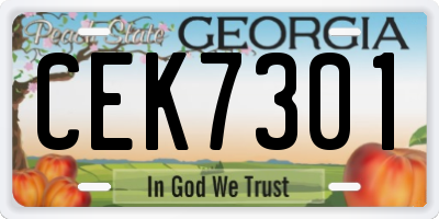 GA license plate CEK7301