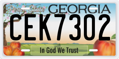 GA license plate CEK7302