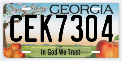GA license plate CEK7304