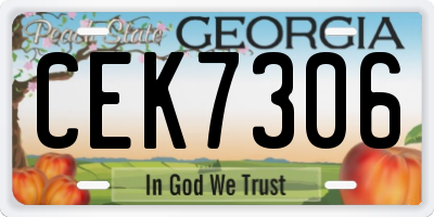GA license plate CEK7306