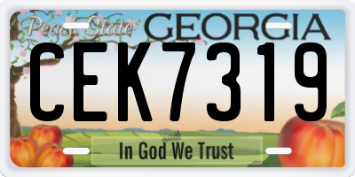 GA license plate CEK7319