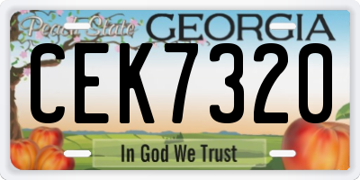 GA license plate CEK7320