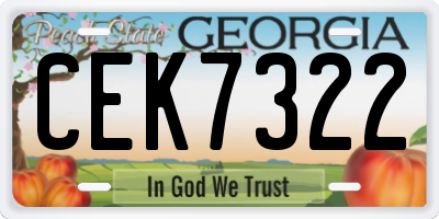 GA license plate CEK7322