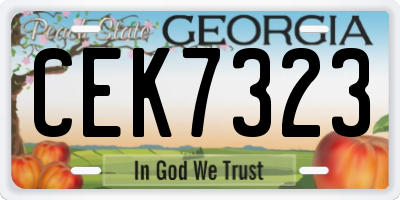 GA license plate CEK7323