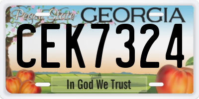 GA license plate CEK7324