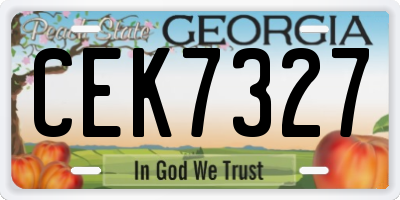 GA license plate CEK7327