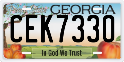 GA license plate CEK7330