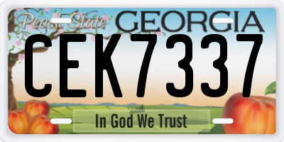 GA license plate CEK7337