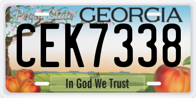 GA license plate CEK7338