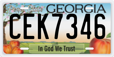 GA license plate CEK7346