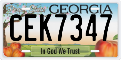 GA license plate CEK7347