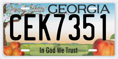 GA license plate CEK7351
