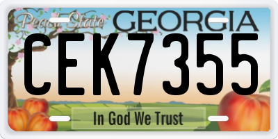 GA license plate CEK7355