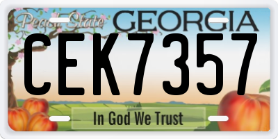 GA license plate CEK7357