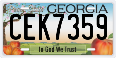 GA license plate CEK7359