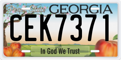 GA license plate CEK7371