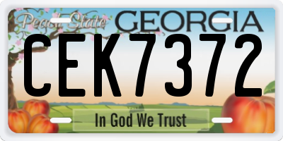 GA license plate CEK7372