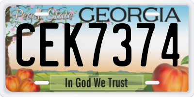 GA license plate CEK7374