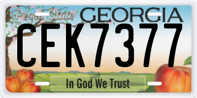GA license plate CEK7377