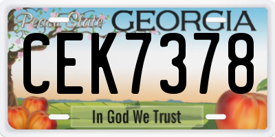 GA license plate CEK7378