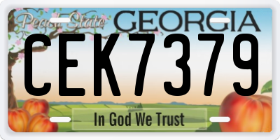 GA license plate CEK7379