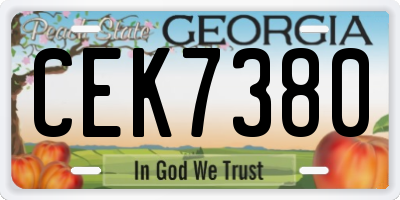 GA license plate CEK7380