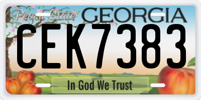 GA license plate CEK7383