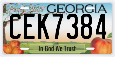 GA license plate CEK7384