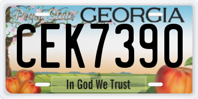 GA license plate CEK7390