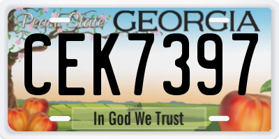 GA license plate CEK7397