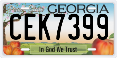 GA license plate CEK7399