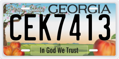 GA license plate CEK7413