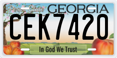 GA license plate CEK7420