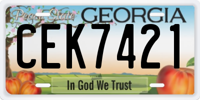 GA license plate CEK7421