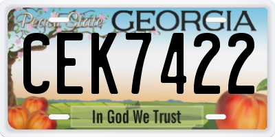 GA license plate CEK7422