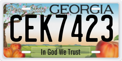 GA license plate CEK7423