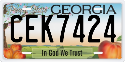 GA license plate CEK7424