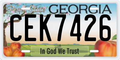 GA license plate CEK7426