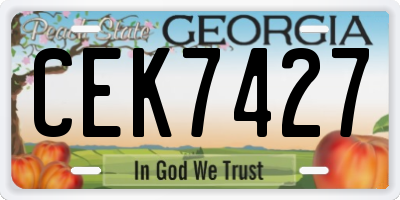 GA license plate CEK7427