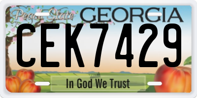 GA license plate CEK7429