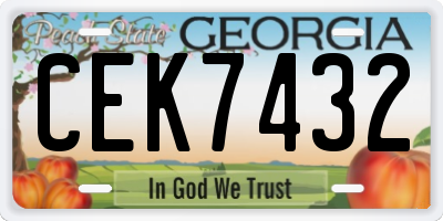 GA license plate CEK7432