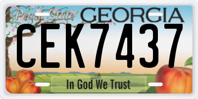GA license plate CEK7437