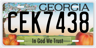GA license plate CEK7438