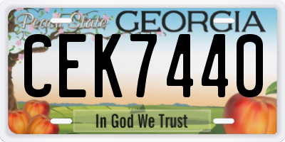 GA license plate CEK7440