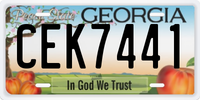 GA license plate CEK7441