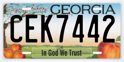 GA license plate CEK7442